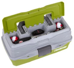Flambeau 1 Tray Tackle Green/Gray Hard Tackle Box -Fishing Supplies Store 6381TB 1Tray LIDPropped 1600x1600 67355.1616588000