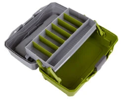 Flambeau 1 Tray Tackle Green/Gray Hard Tackle Box -Fishing Supplies Store 6381TB 1Tray Open 1600x1600 12440.1616588000