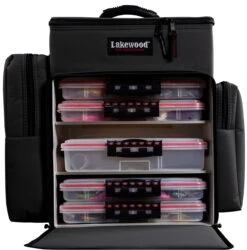 Lakewood - Magnum Top Shelf Tackle Storage Box - Black -Fishing Supplies Store A054 BK open H2O 95381.1627305460