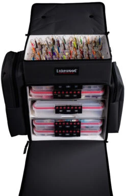 Lakewood - Magnum Top Shelf Tackle Storage Box - Black -Fishing Supplies Store A054 BK open top H2O scaled 34376.1627305460