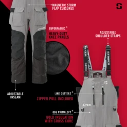 Striker Ice - Men's Apex Bib - Smoke -Fishing Supplies Store Apex bib info1 1800x1800 18127.1629906078